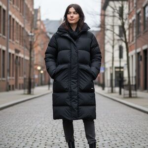 NWT Rains Sz XS Black Block Puffer Long Insulated Oversized Winter Coat